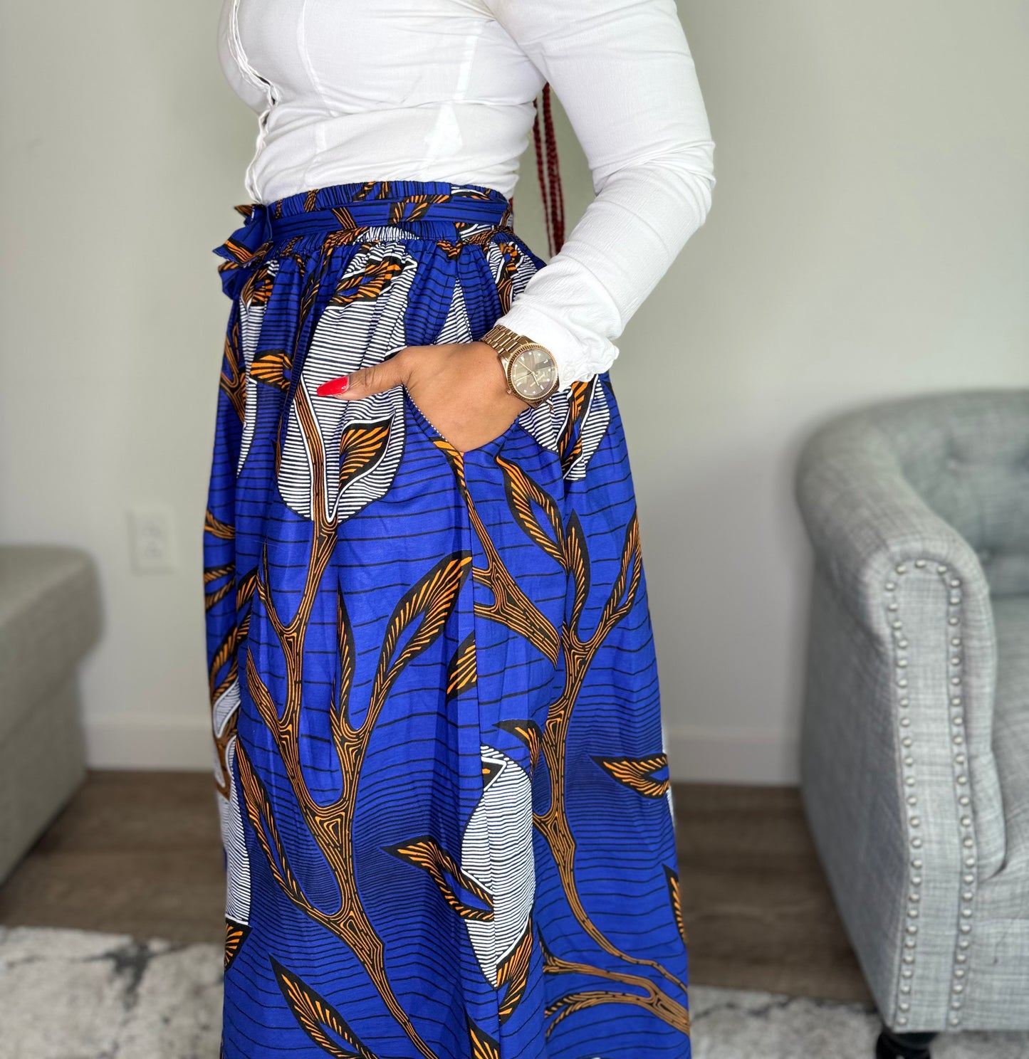 plus size ankara maxi skirt