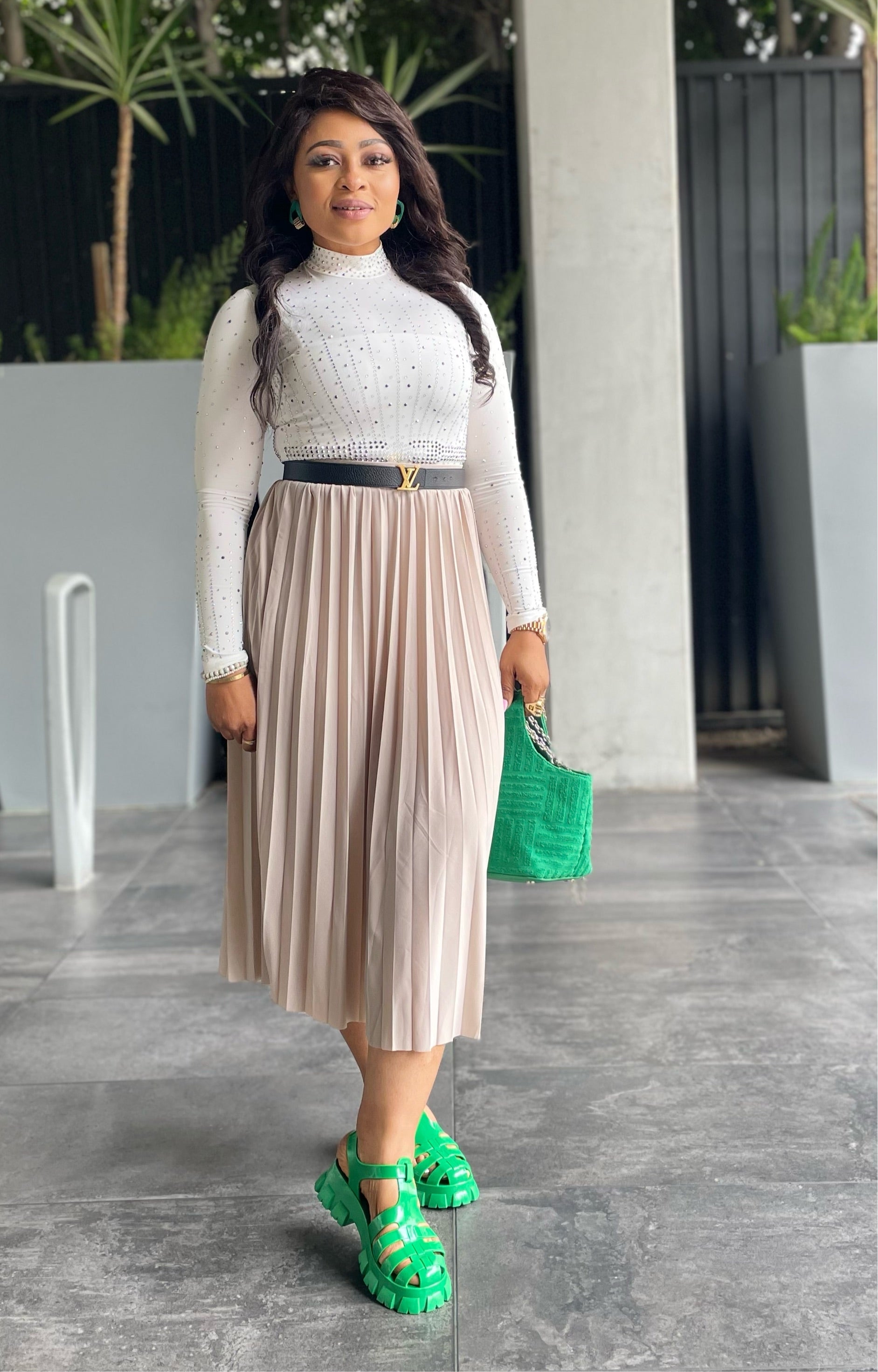 Chic Pleated MIDI Skirt – houseofeatl - Main Image