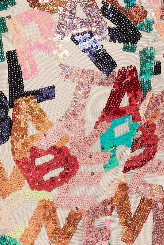 Pattern Sequin Dress