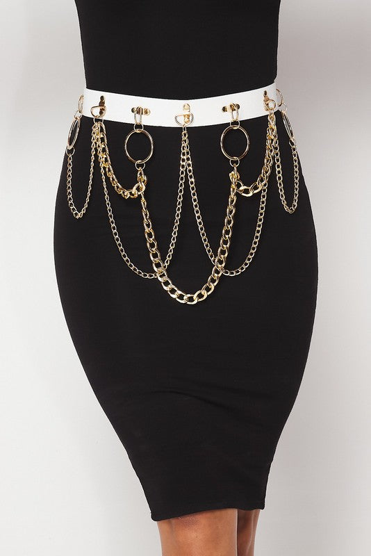Chain Belt | Leather Chain Belt