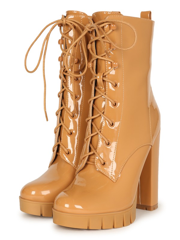 black platform booties