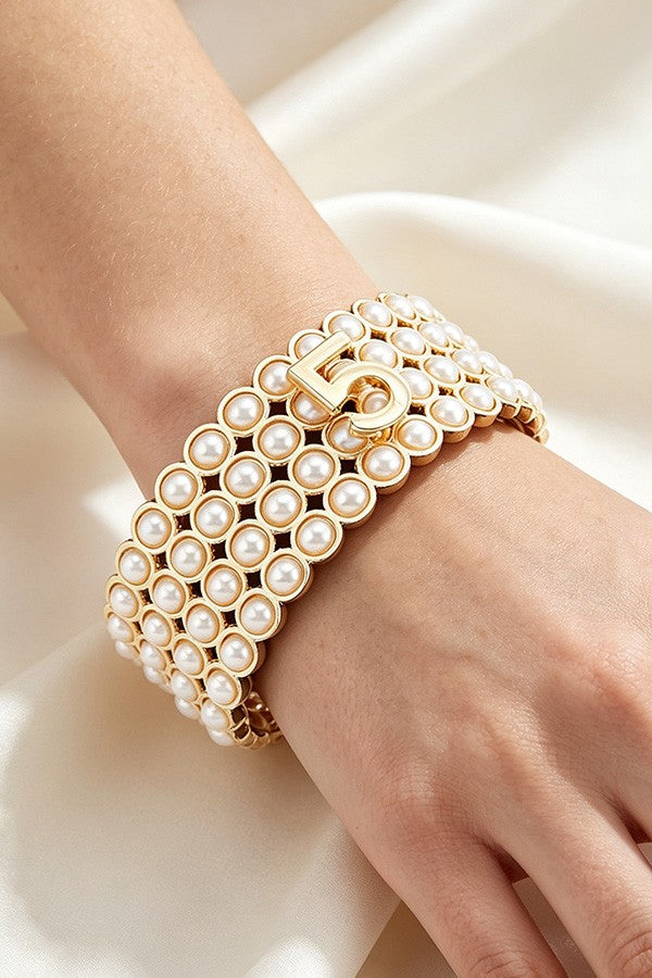 Pearl Toggle Clasp Bracelet - 005