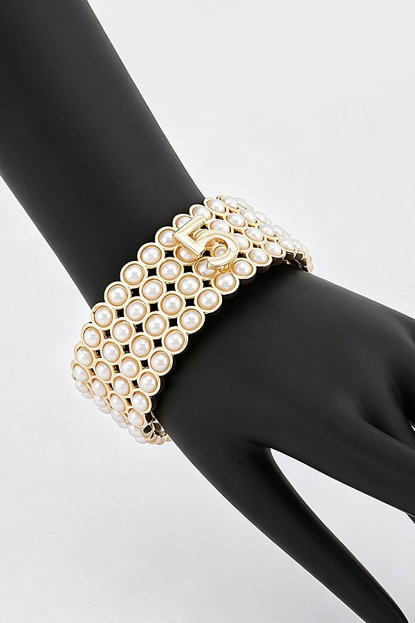 Pearl Toggle Clasp Bracelet - 005