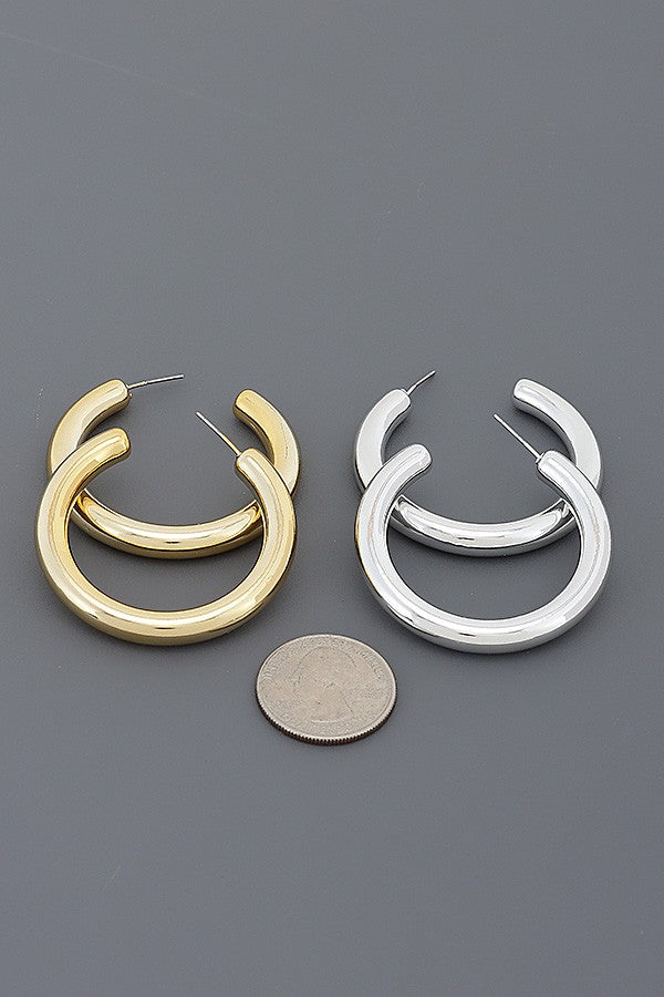 C Hoop Earrings - 002