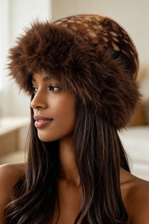 Faux Fur Trim Bucket Hat