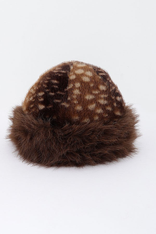 Faux Fur Trim Bucket Hat
