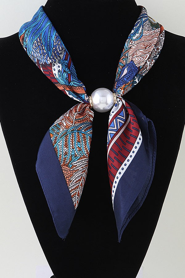 Silk Scarf With Pearl Accent
