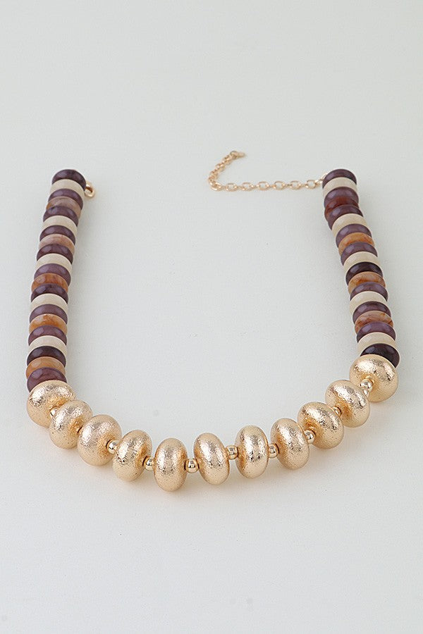 Statement Bead Necklace - 008