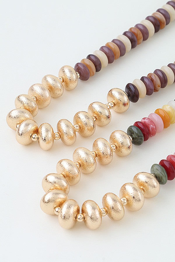Statement Bead Necklace - 008