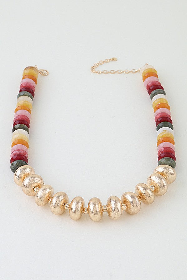 Statement Bead Necklace - 008