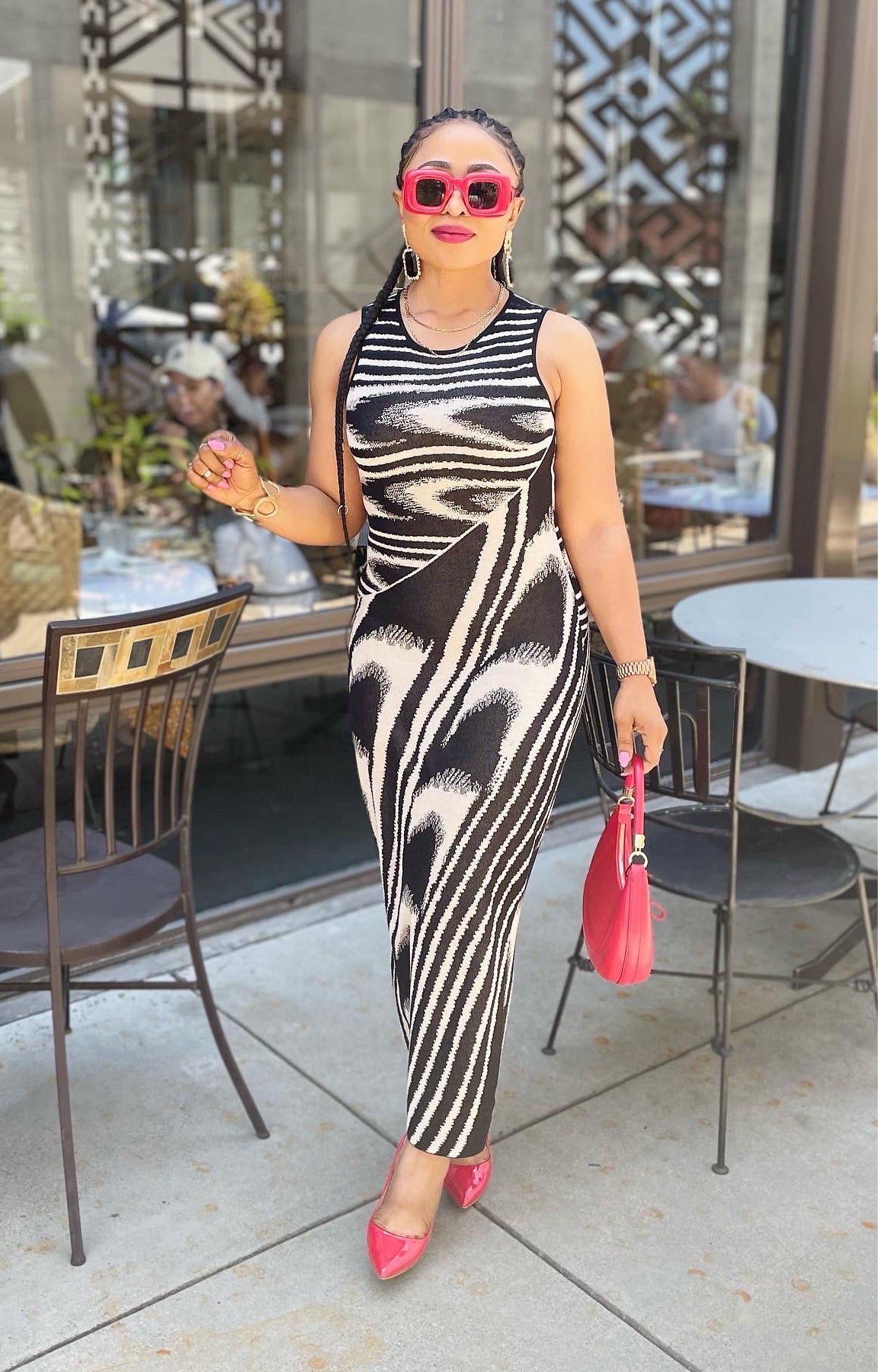 Jacquard Maxi Dress SMALL / BLACK/White Jacquard Maxi Dress SMALL / BLACK/White