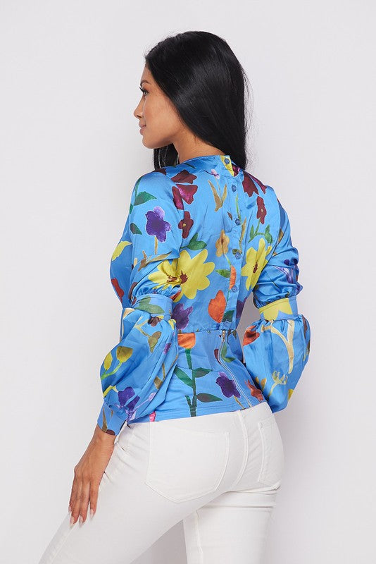 floral printed blouse-HOEA12003