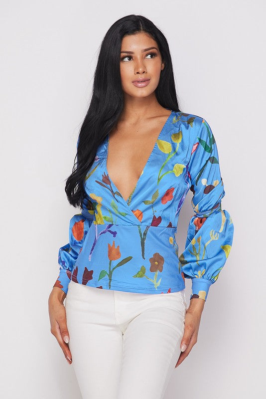 floral printed blouse-HOEA12003