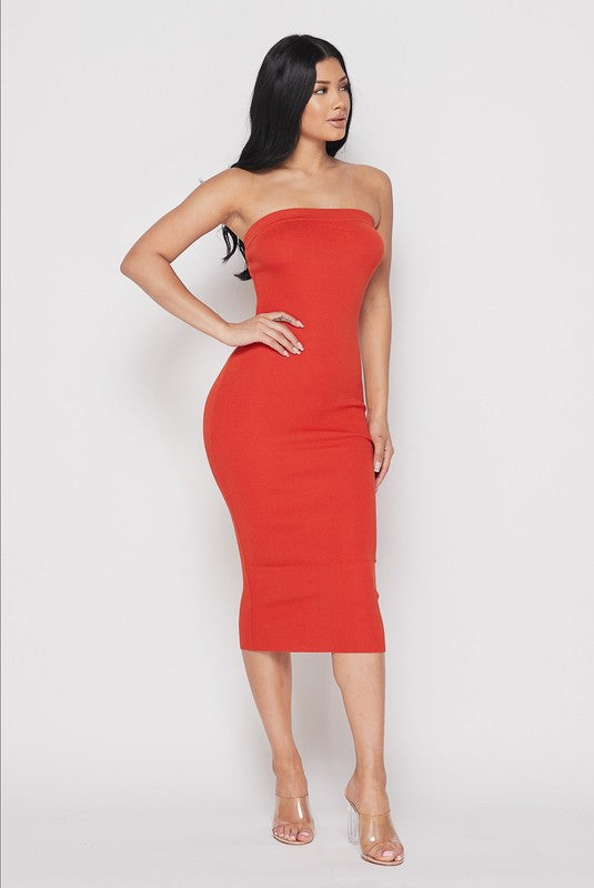 Basic Tube Dress HOEA22019 Medium / Rust