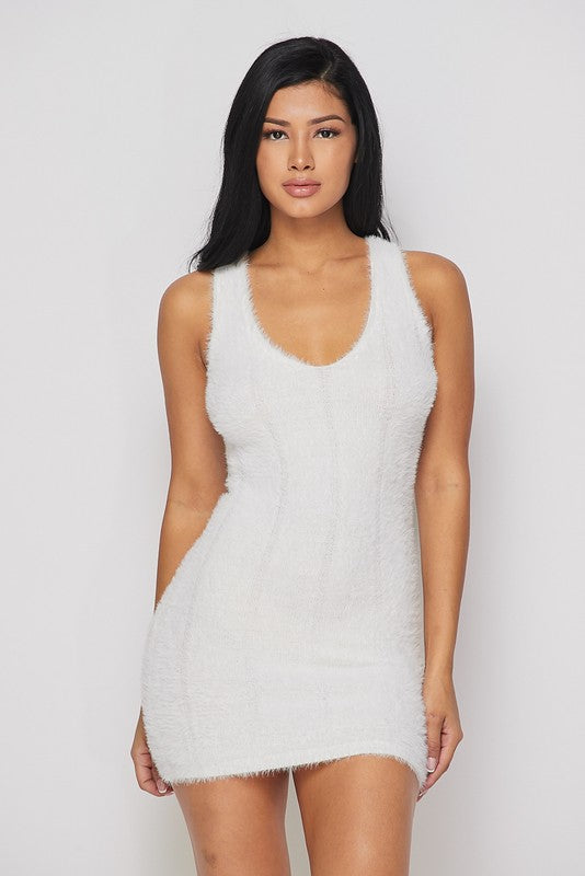 knit dress | white knit dress