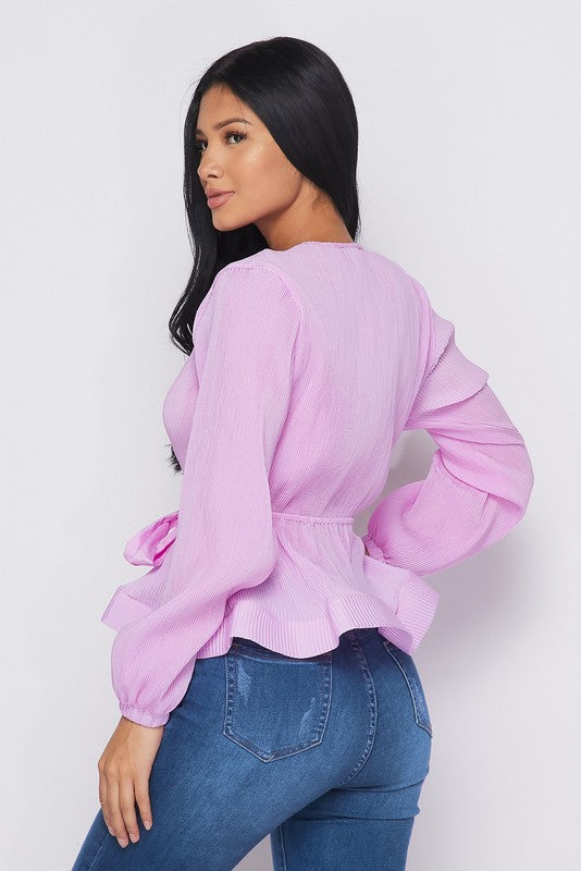 square neck long sleeve top