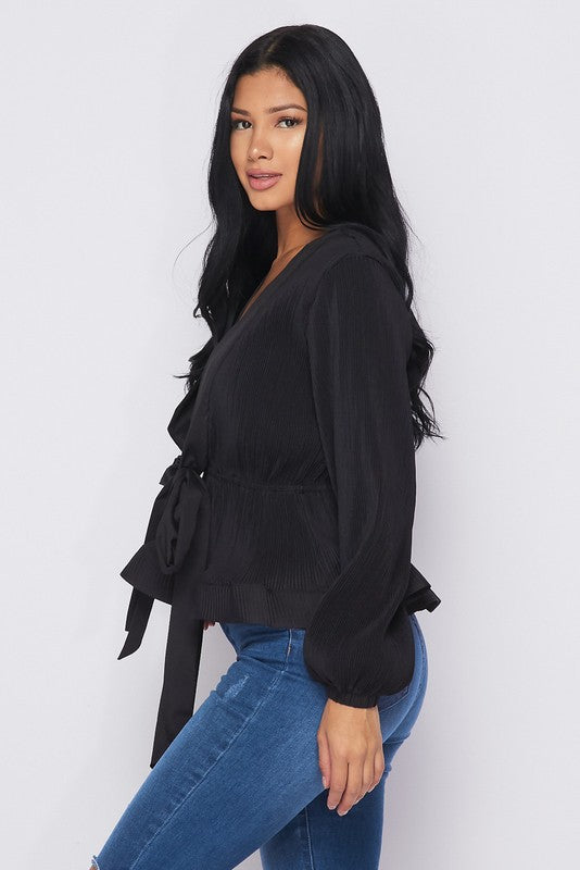 square neck long sleeve top