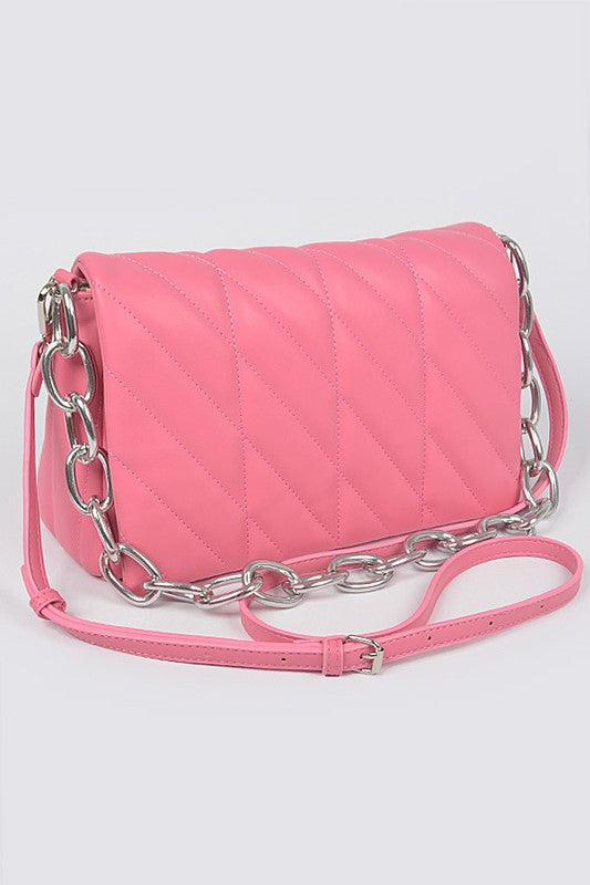 Liddell Quilted Chain Shoulder Bag One Size / Pink