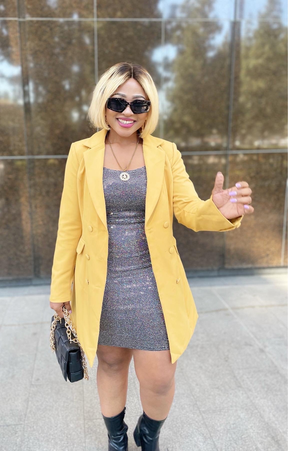 JOJO Blazer dress LARGE / MUSTARD JOJO Blazer dress LARGE / MUSTARD