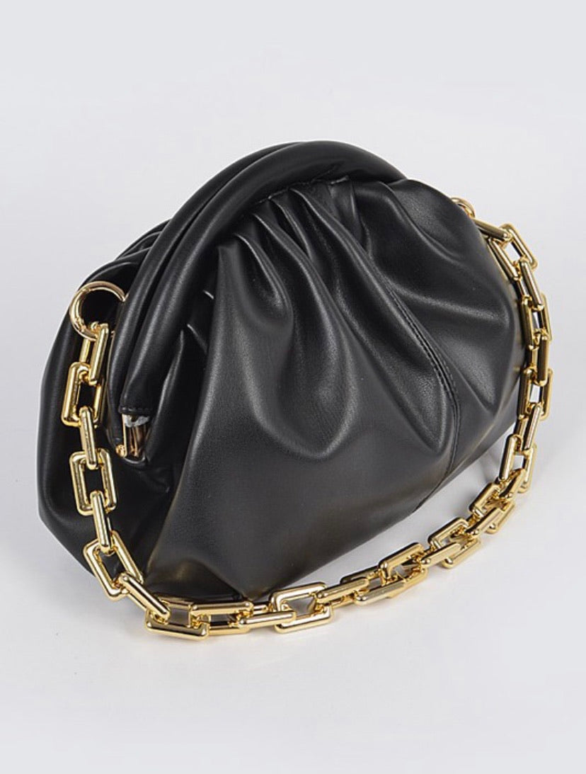 Leather Shoulder Bag | Black Leather Shoulder Bag