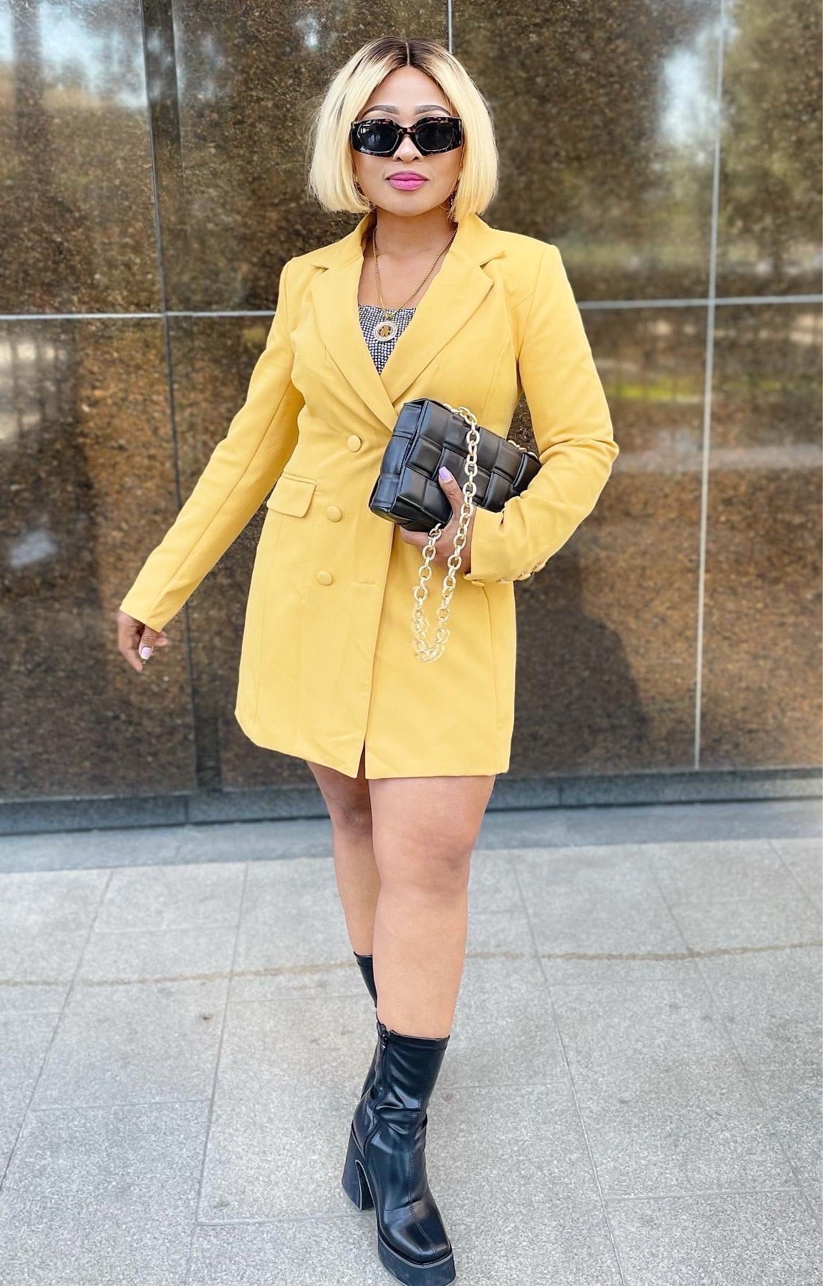 JOJO Blazer dress LARGE / MUSTARD JOJO Blazer dress LARGE / MUSTARD