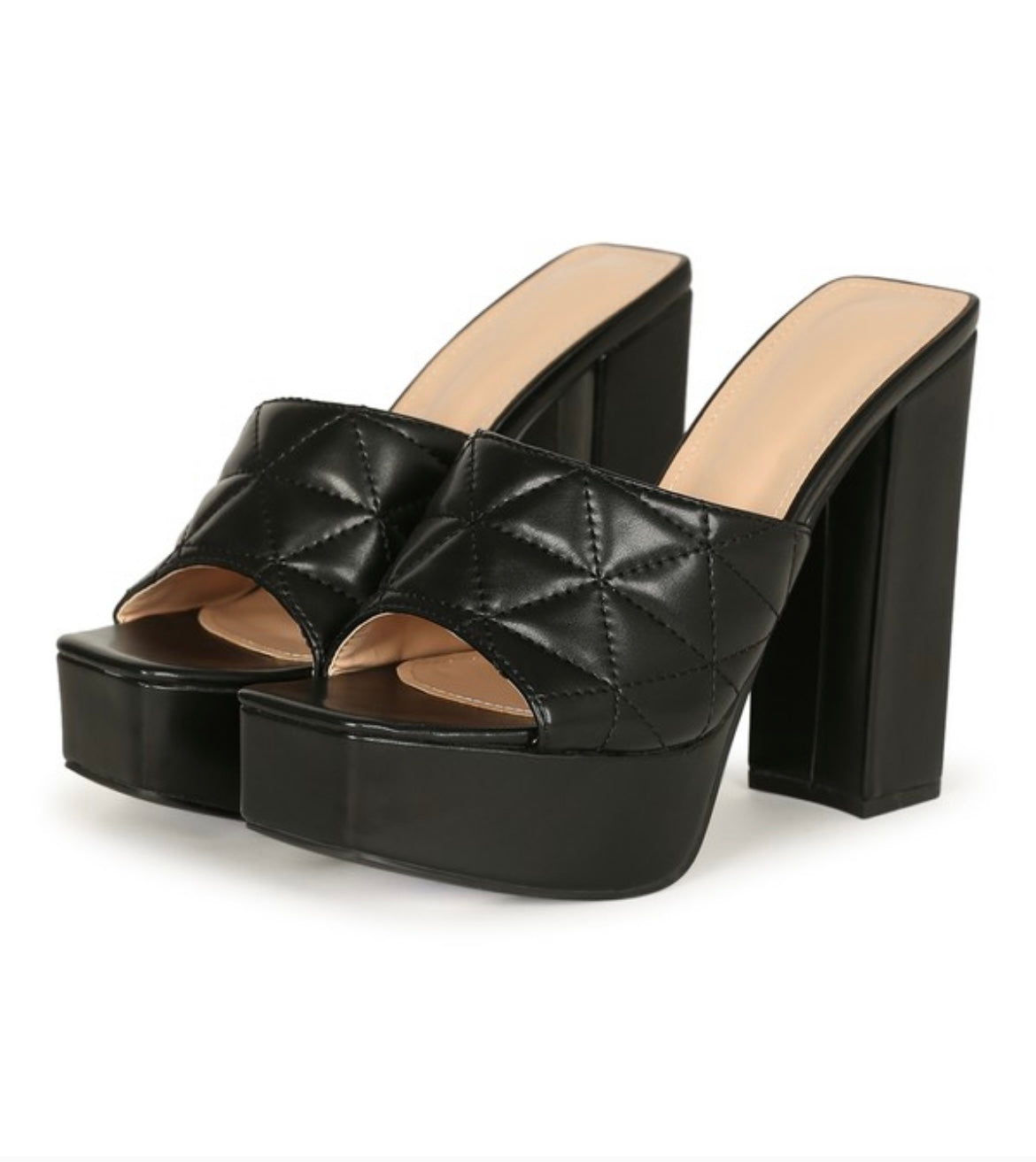 black high heels platform